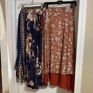 Pair of India Boutique Reversible Maxi Skirts, Plus Size